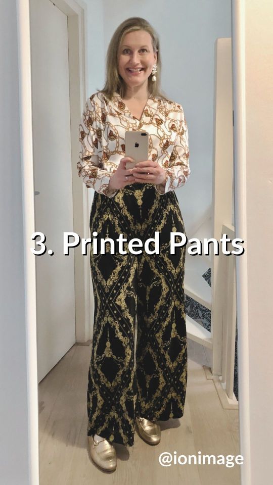 Wearing a printed shirt with printed pants