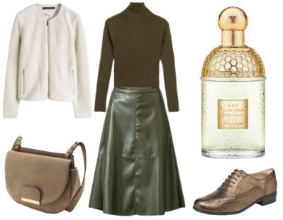 3. How To Wear Green To Work: Green + Sophisticated Beige