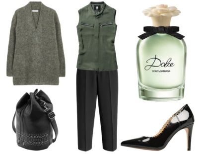 5. How To Wear Green To Work: Green + Edgy Black