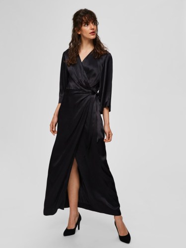 Selected Femme Satin Wrap Dress 5714496344382